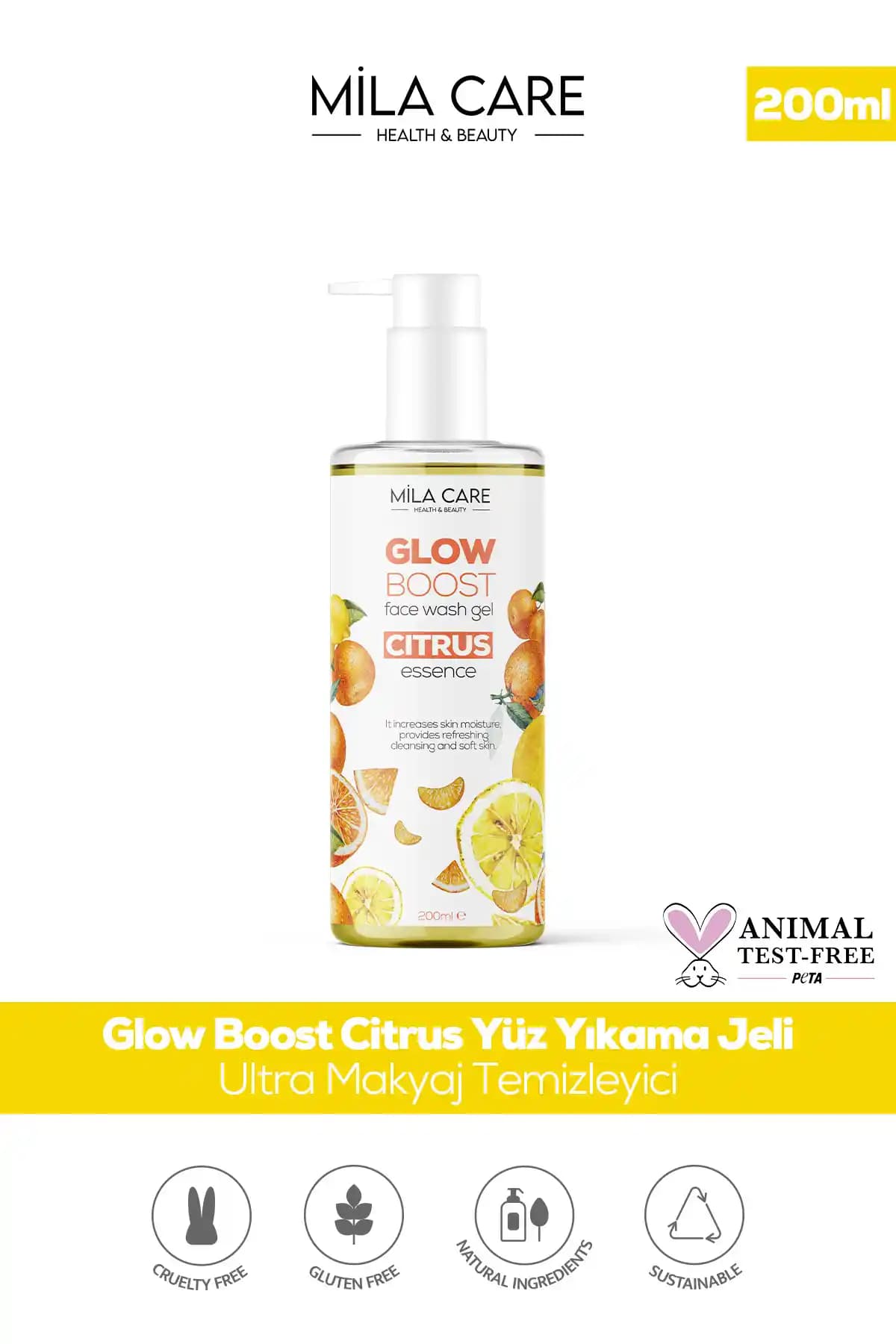 Mila Care Glow Boost Citrus Yüz Yıkama Jeli: Canlandırıcı ve Nazik Temizlik Çözümü