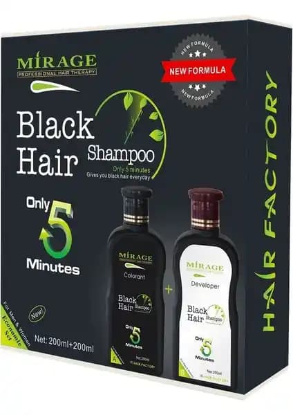 Mirage Black Hair Şampuan Seti Erkekler İçin Renk Yoğunlaştırıcı ve Bakım Çözümü