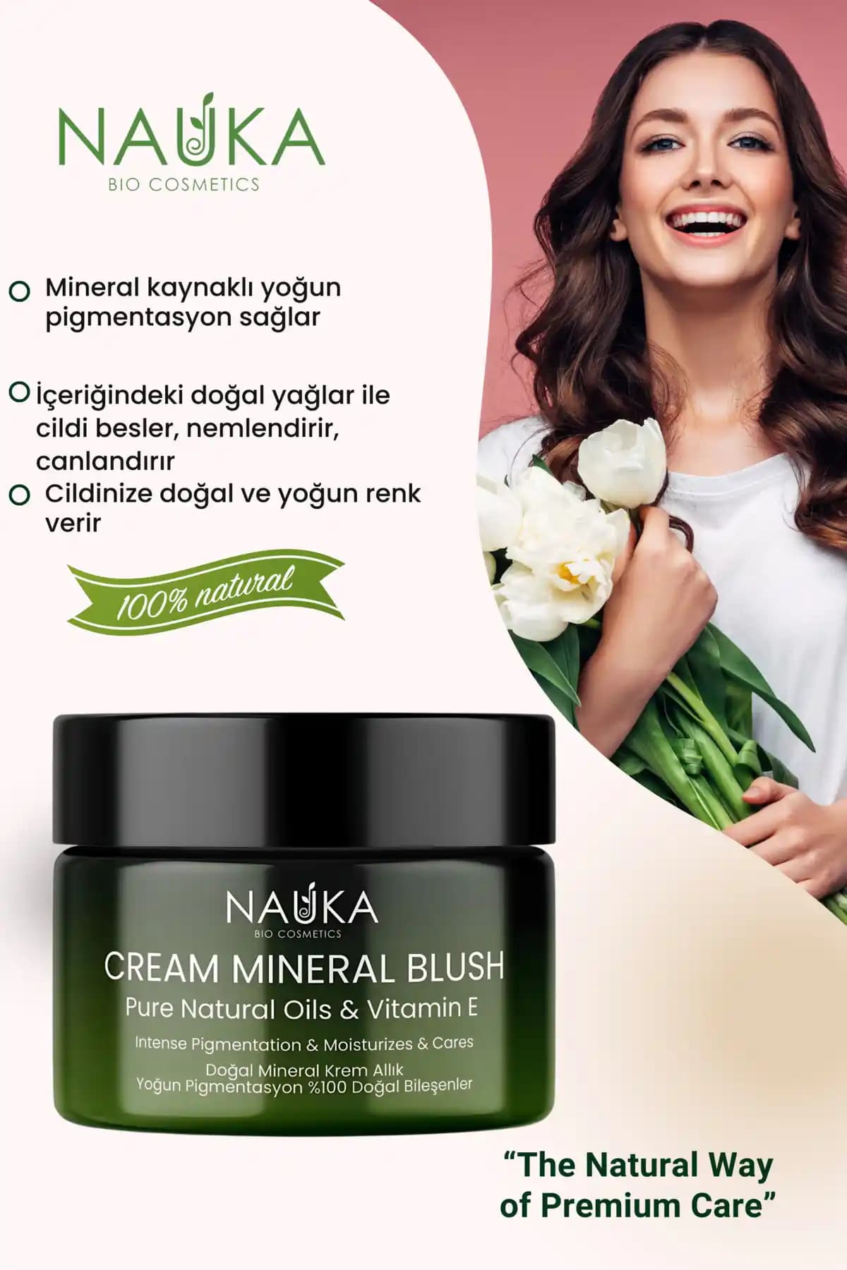 Nauka CREAM MINERAL BLUSH PINK: Doğal ve Bakımlı Görünüm İçin Mükemmel Allık Seçeneği