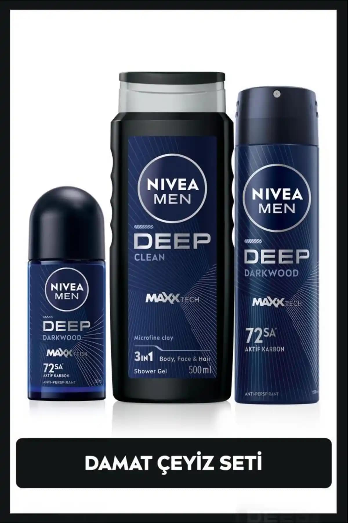 NIVEA MEN Erkek Bakım Seti Deep Dimension Ferahlatıcı ve Koruyucu Ürünler Koleksiyonu
