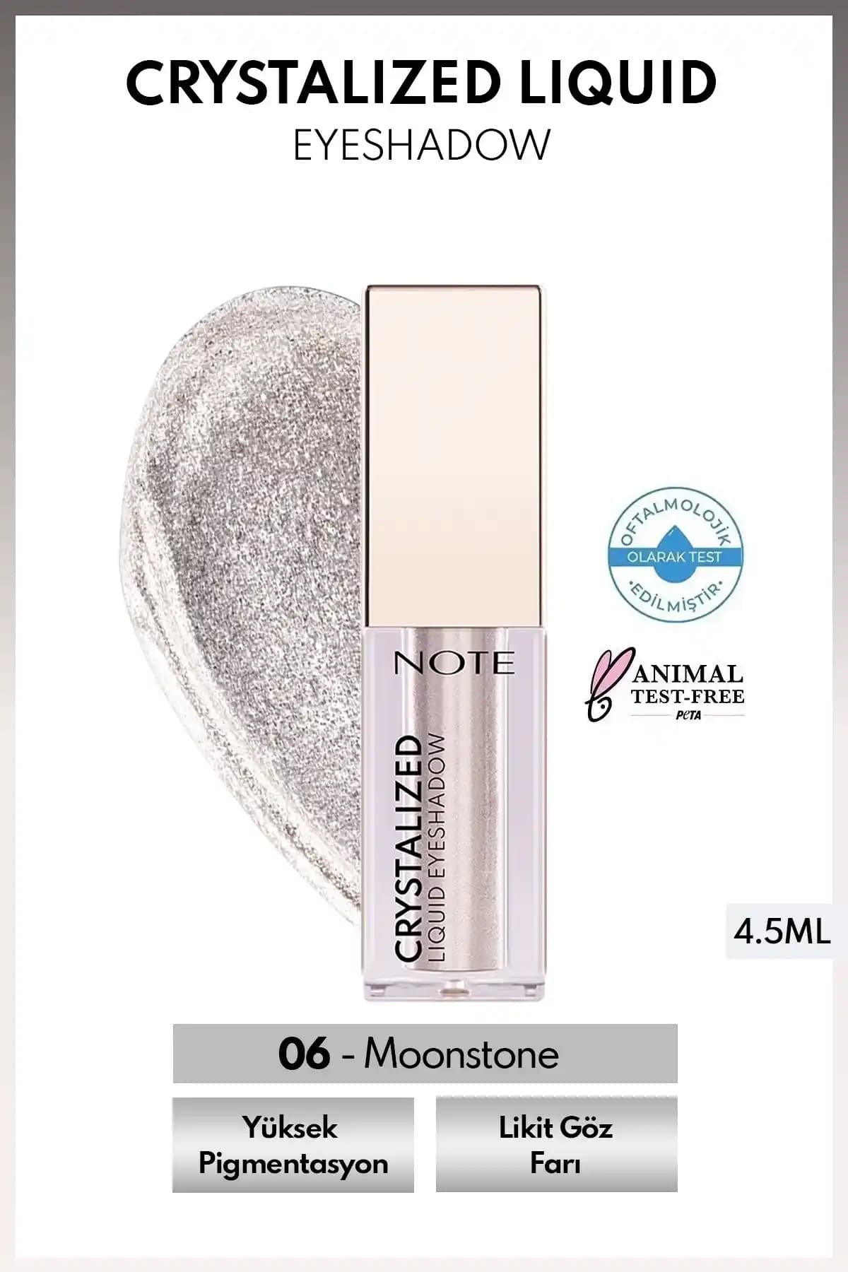Note Cosmetics Crystalized Liquid Eyeshadow Metalik Göz Farı 06 Moonstone
