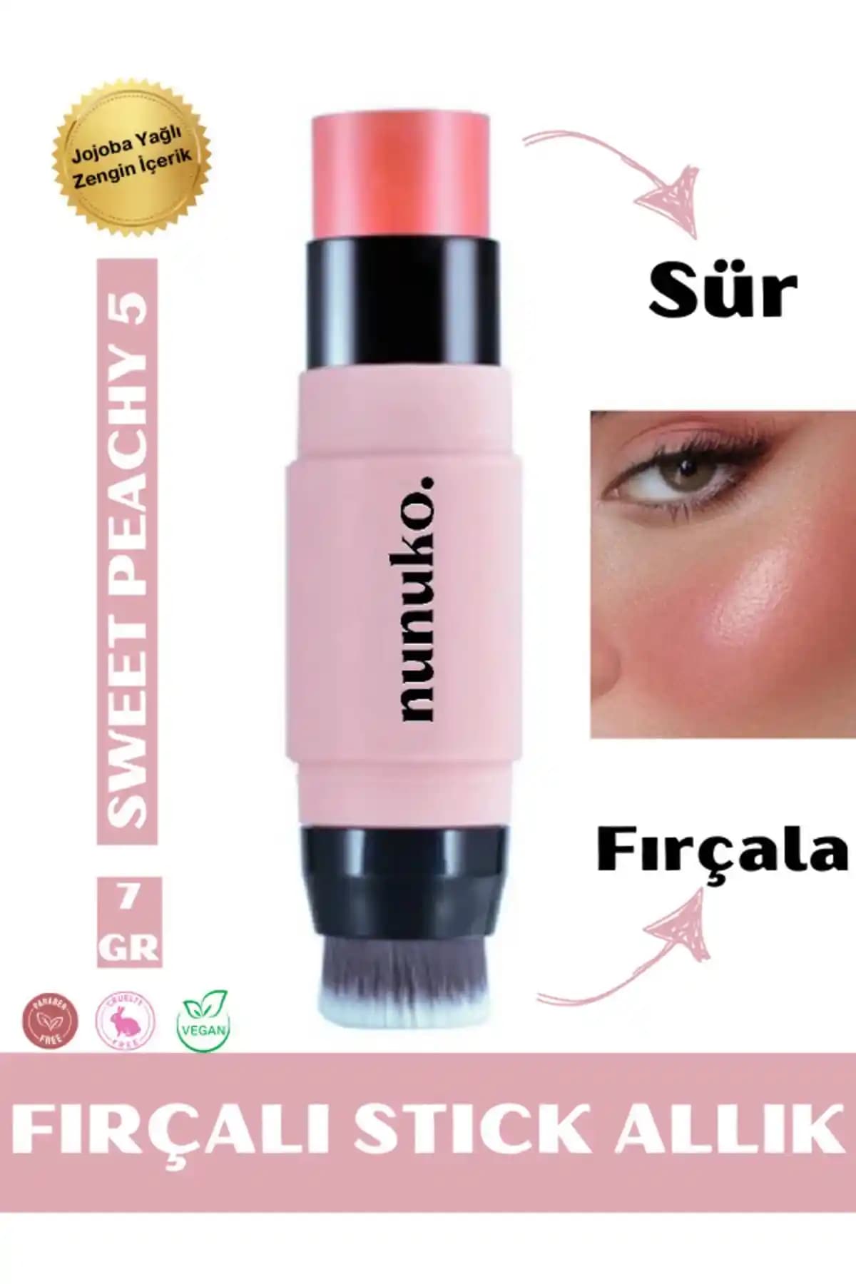 Nunuko Milky Jelly 2'si 1 Arada Çift Taraflı Fırçalı Stick Allık Özellikleri ve Kullanım İpuçları