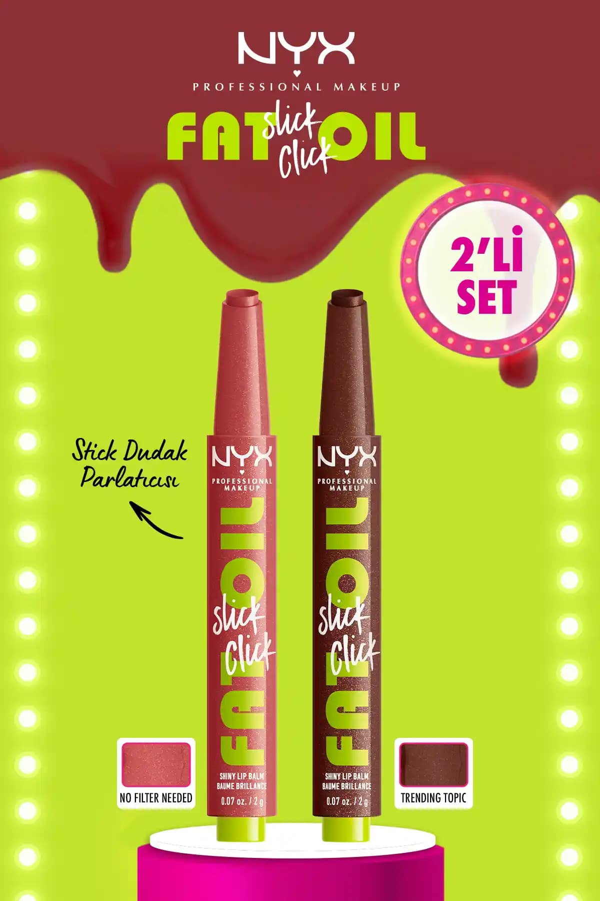 NYX Fat Oil Slick Click Dudak Balmı: Nemlendiren ve Parlaklık Sağlayan Mükemmel Dudak Bakım Ürünü