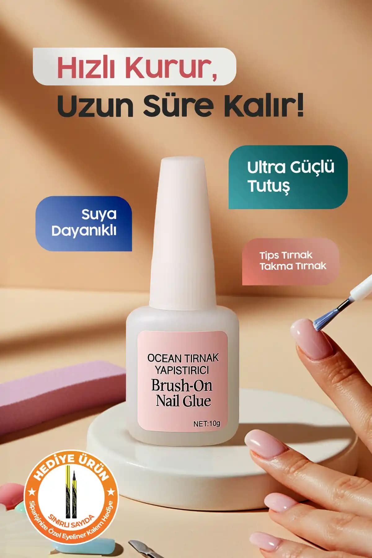 Ocean 10 Gr Fırçalı Tırnak Yapıştırıcısı: Güçlü ve Uzun Süreli Tırnak Uygulaması