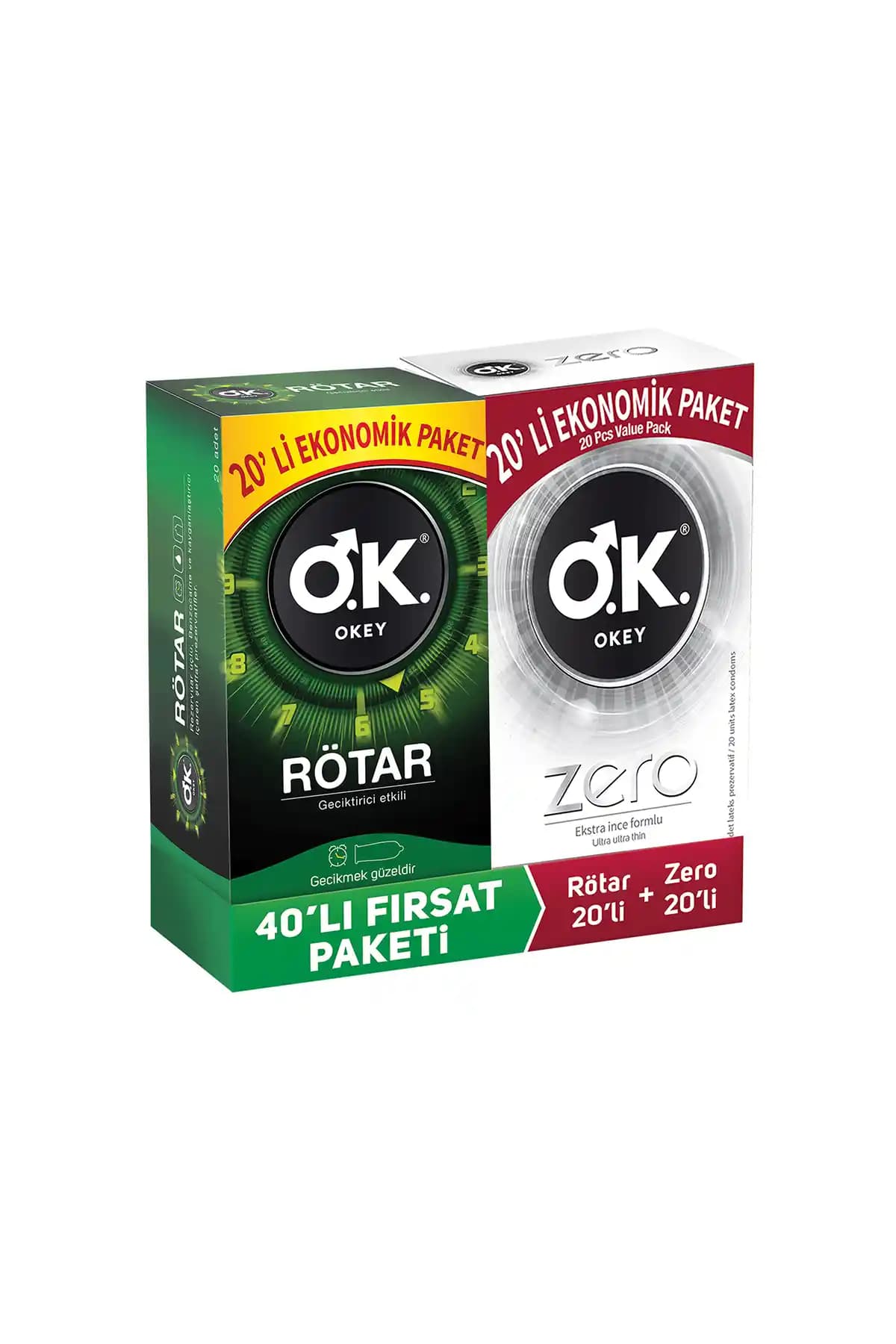 Okey Rötar Geciktiricili Prezervatif 20'li Set Güvenli ve Konforlu Kullanım İçin