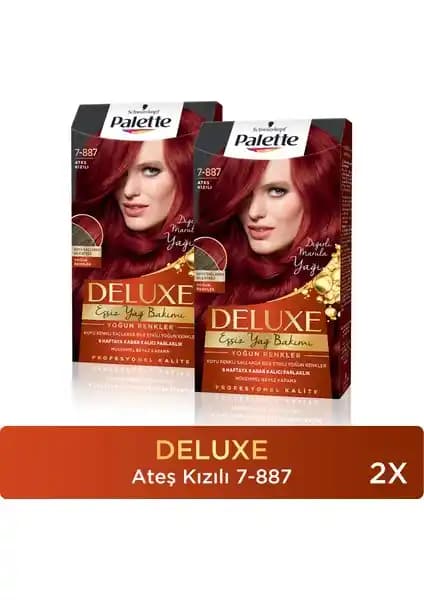 Palette Deluxe Saç Boyası 7-887 Ateş Kızılı ile canlı ve uzun süre kalıcı saç renkleri