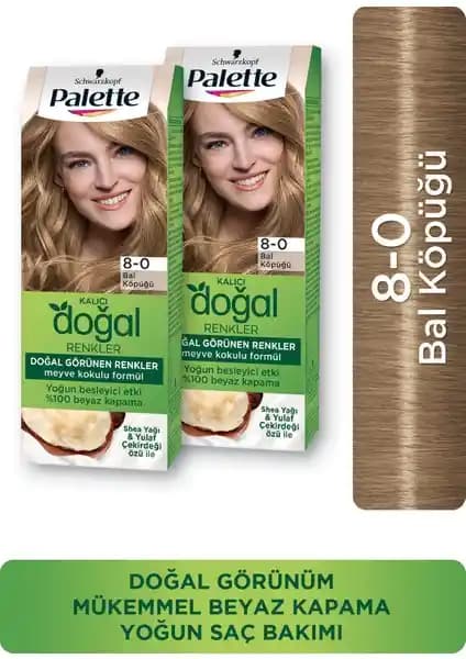 Palette Kalıcı Doğal Renkler Saç Boyası Bal Köpüğü (8-0) ile Doğal ve Parlak Saçlara Yolculuk