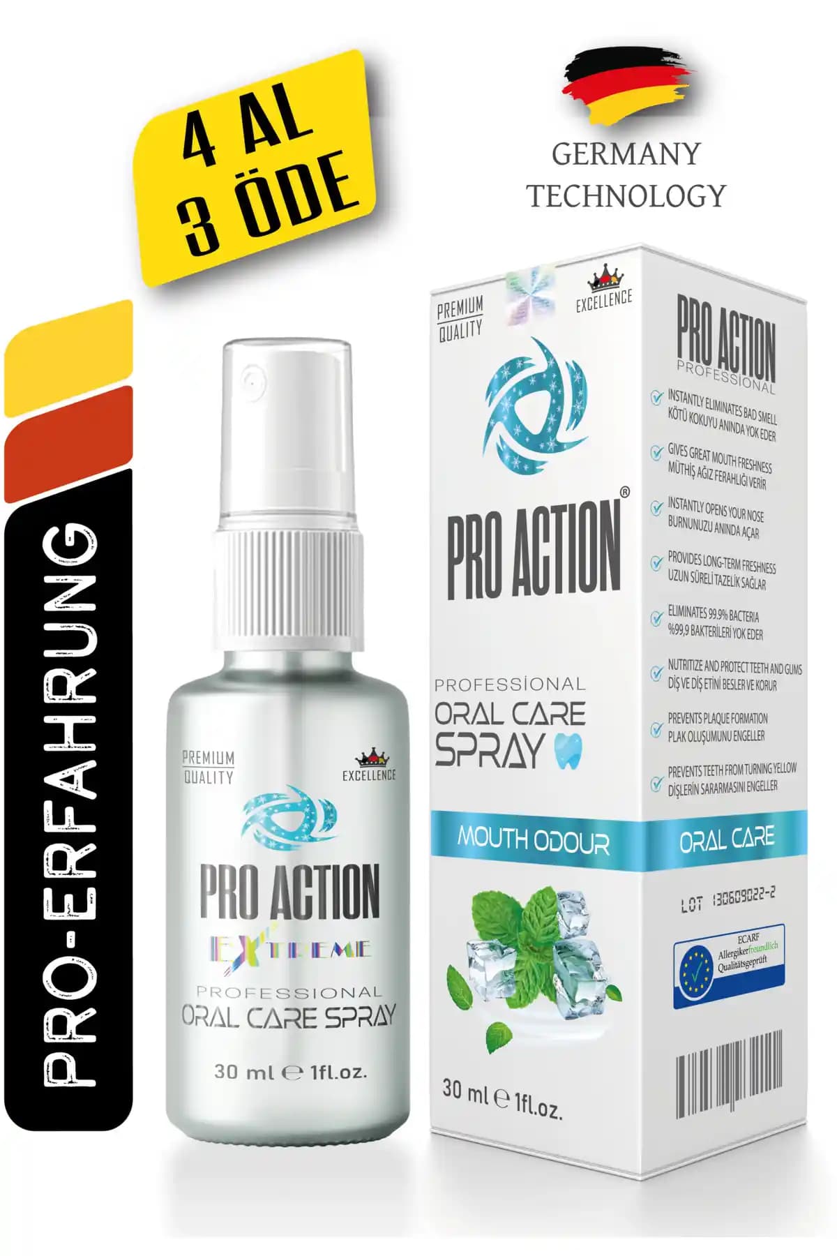 Pro Action Ağız Spreyi: Ferahlatıcı ve Güvenli Ağız Bakım Ürünü