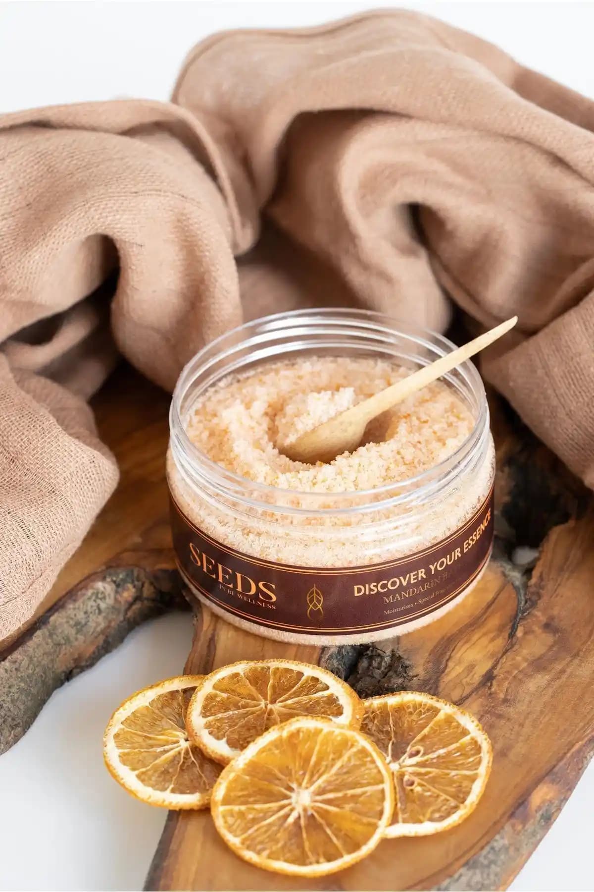 Seeds Doğal Banyo Tuzu Mandalina ve Himalaya Tuzu ile Rahatlatıcı ve Doğal Bir Banyo Deneyimi