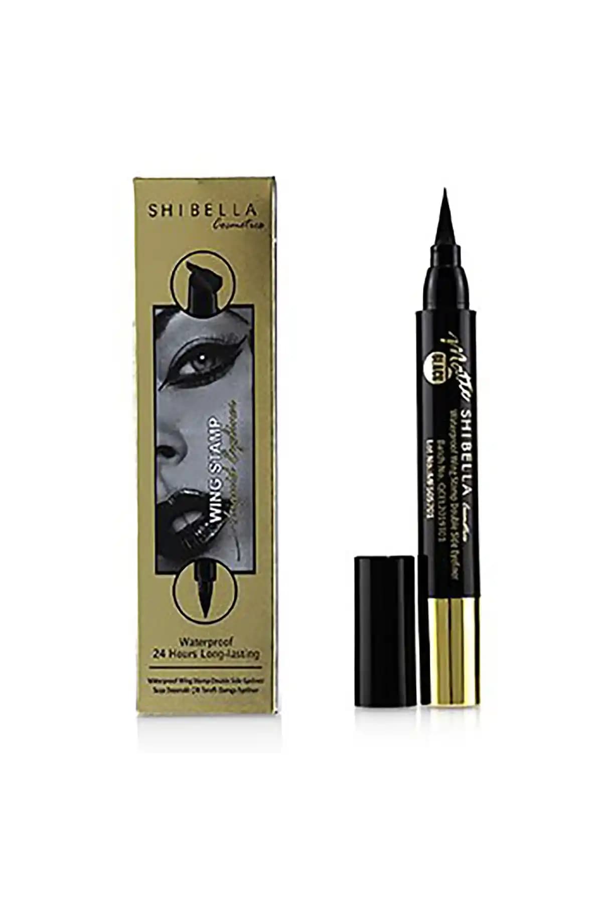 Shibella Siyah Çift Taraflı 24 Saat İnce Damga Likit Eyeliner ile Profesyonel Göz Makyajı