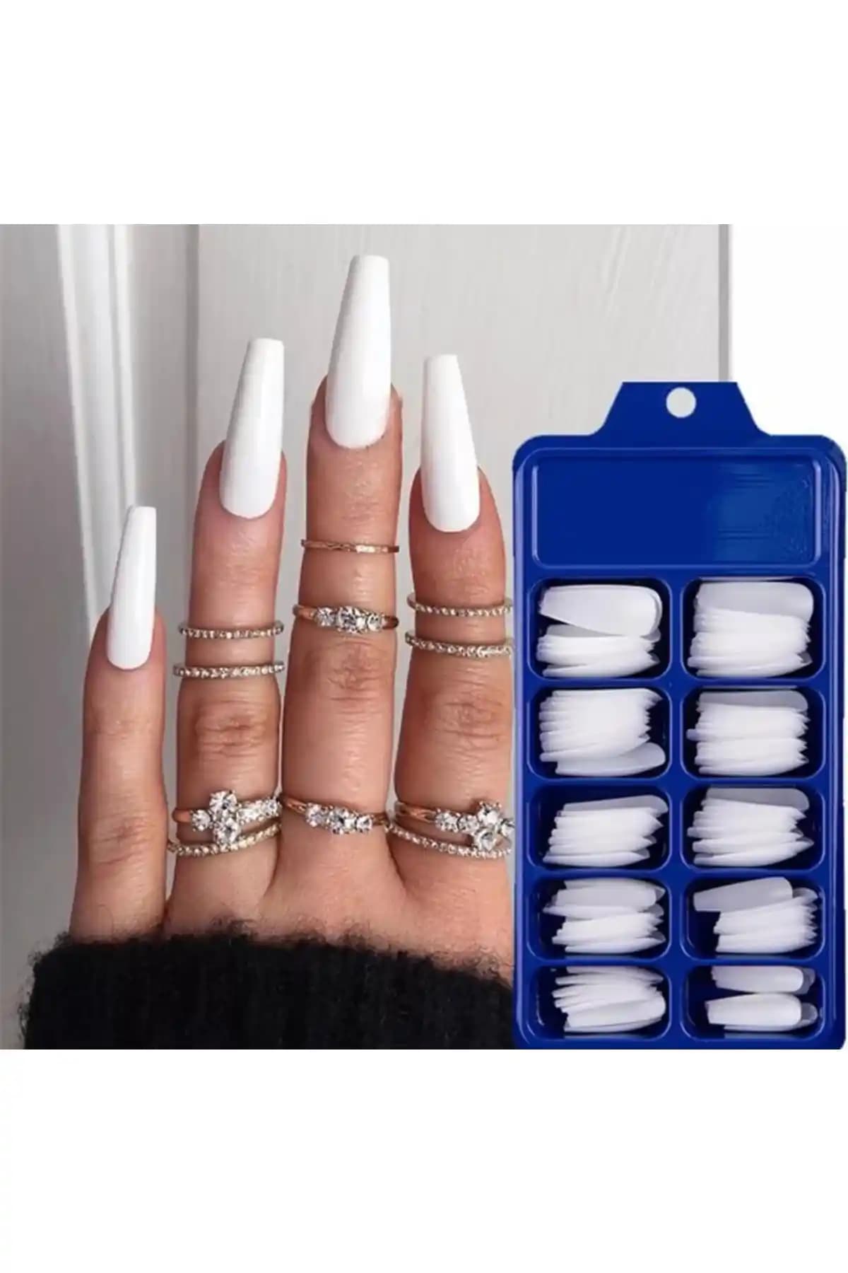 SyBelle Kozmetik White Balerin Takma Tırnaklar 100 Adetlik Paket ile Şıklık ve Pratiklik