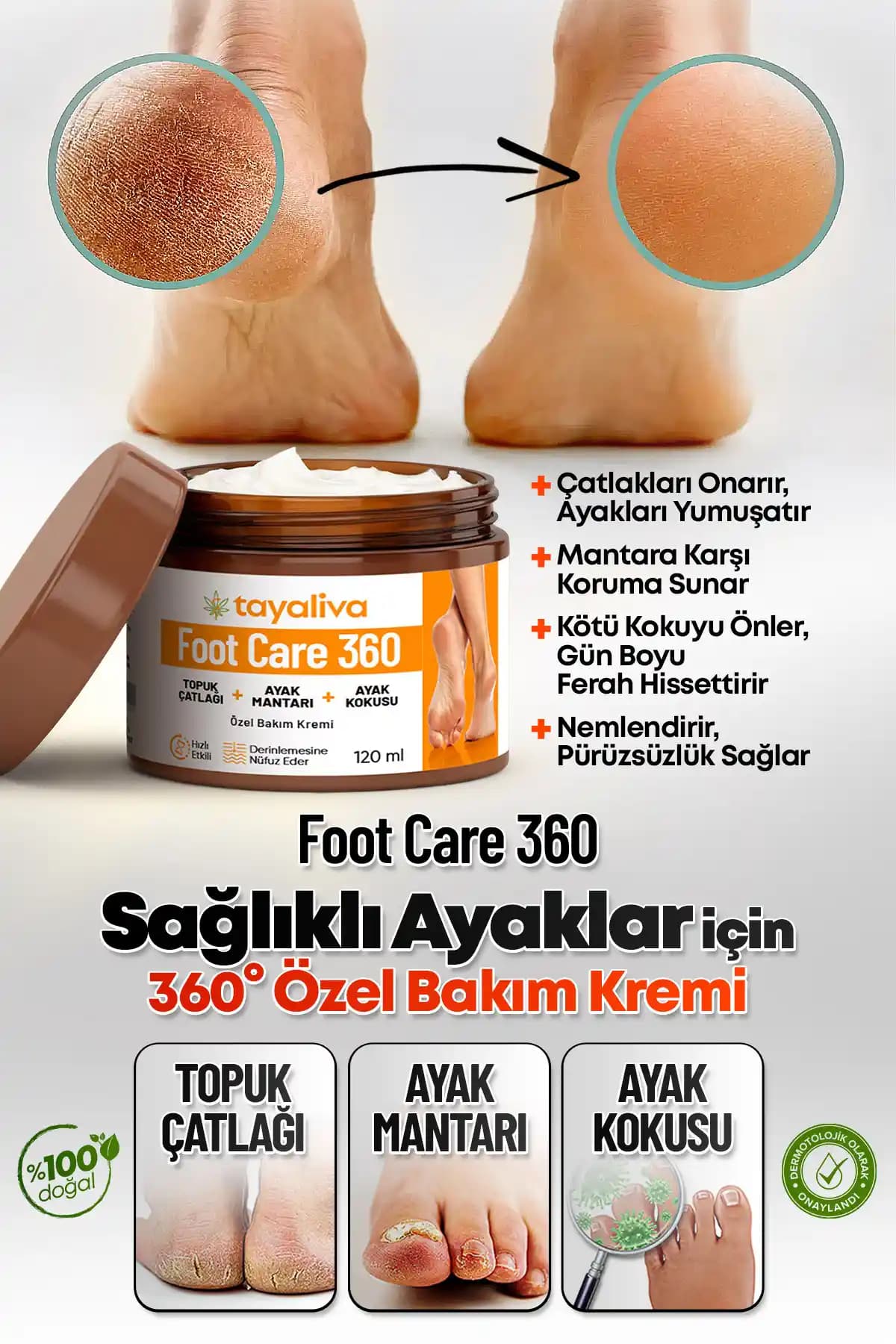 Tayaliva Foot Care 360: Ayak ve Topuk Çatlakları ile Mantar Problemlerine Etkili Çözüm
