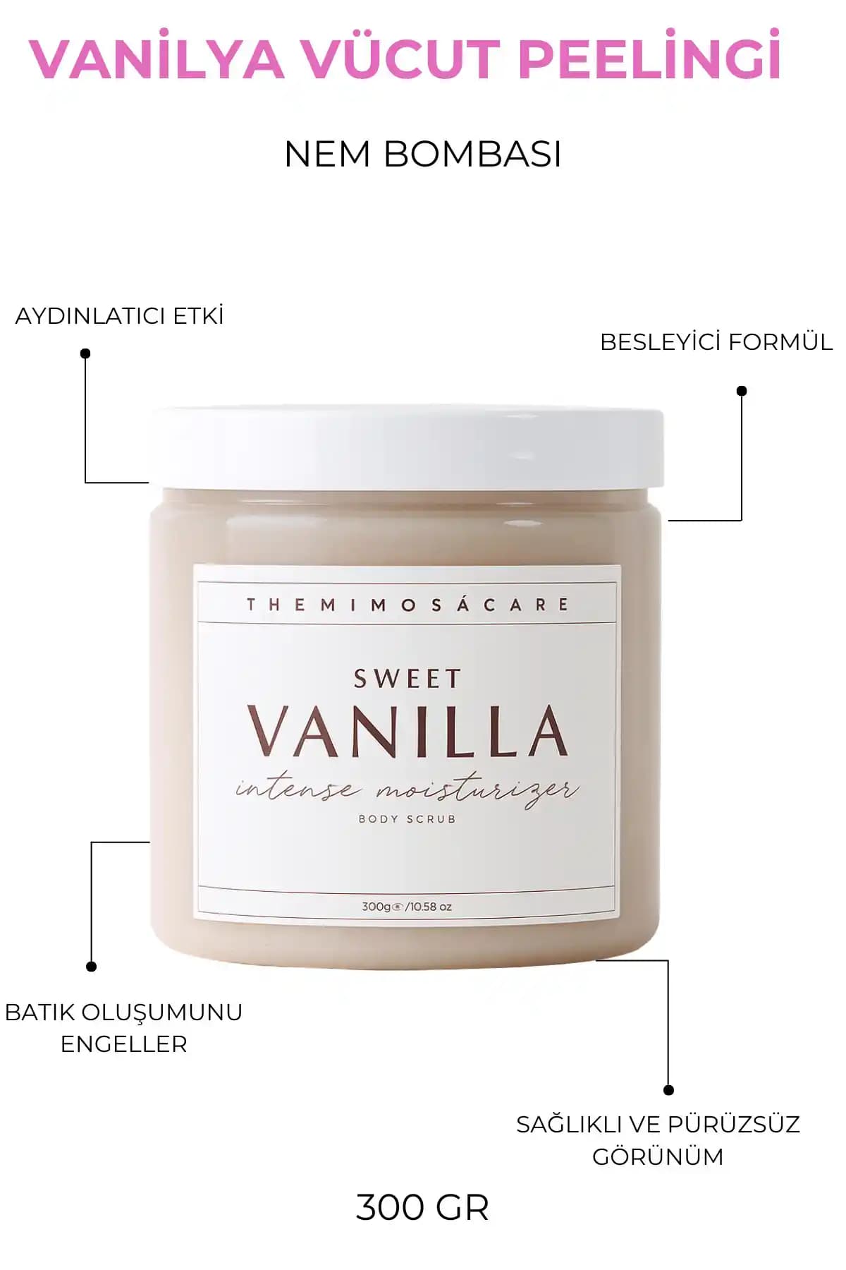 The Mimosa Care Vanilya Özlü Nem Bombası: Doğal ve Vegan Vücut Peelingi Ürünü