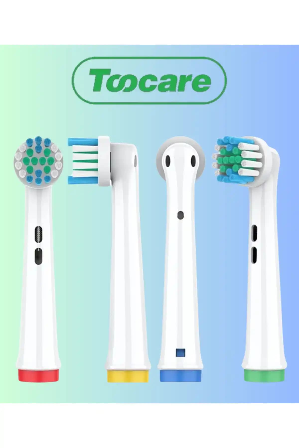 Toocare Oral-B Uyumlu Şarjlı Diş Fırçası Yedek Başlıkları 4 Adet Premium Kalite