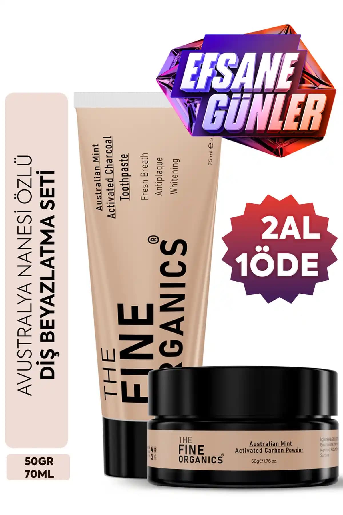 Türkiye Menşeli The Fine Organics Avustralya Nanesi ve Aktif Karbon Diş Beyazlatma Seti İncelemesi