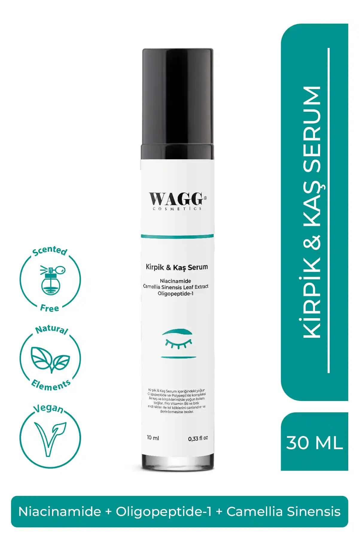 WAGG Cosmetics Kirpik ve Kaş Serumu 10ML Doğal İçeriklerle Güçlendiren Güzellik Çözümü