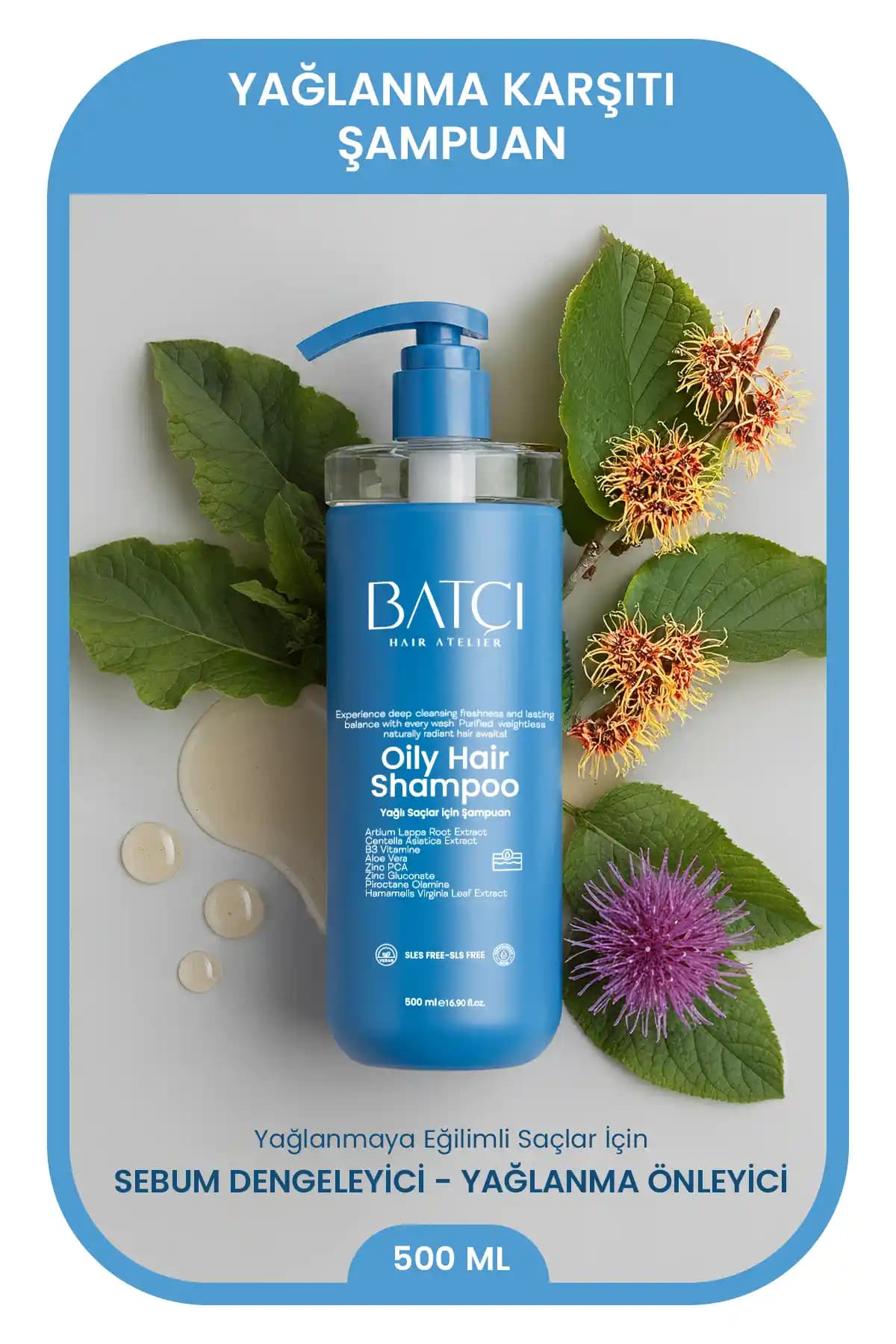 Yağlı Saçlar İçin Doğal ve Etkili Yağlanma Karşıtı Şampuan - Batçı Hair Atelier