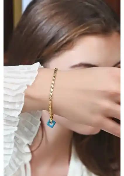 Altın Kesesi 14 Ayar Parlak Altın Pullu Bileklik Günlük Zarafet ve Şıklık İçin