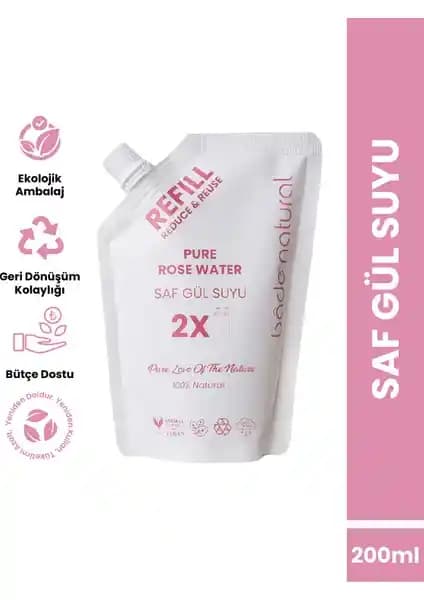Bade Natural Gül Suyu Aydenlatıcı Tonik Refill: Doğal ve Güvenilir Cilt Bakım Ürünü