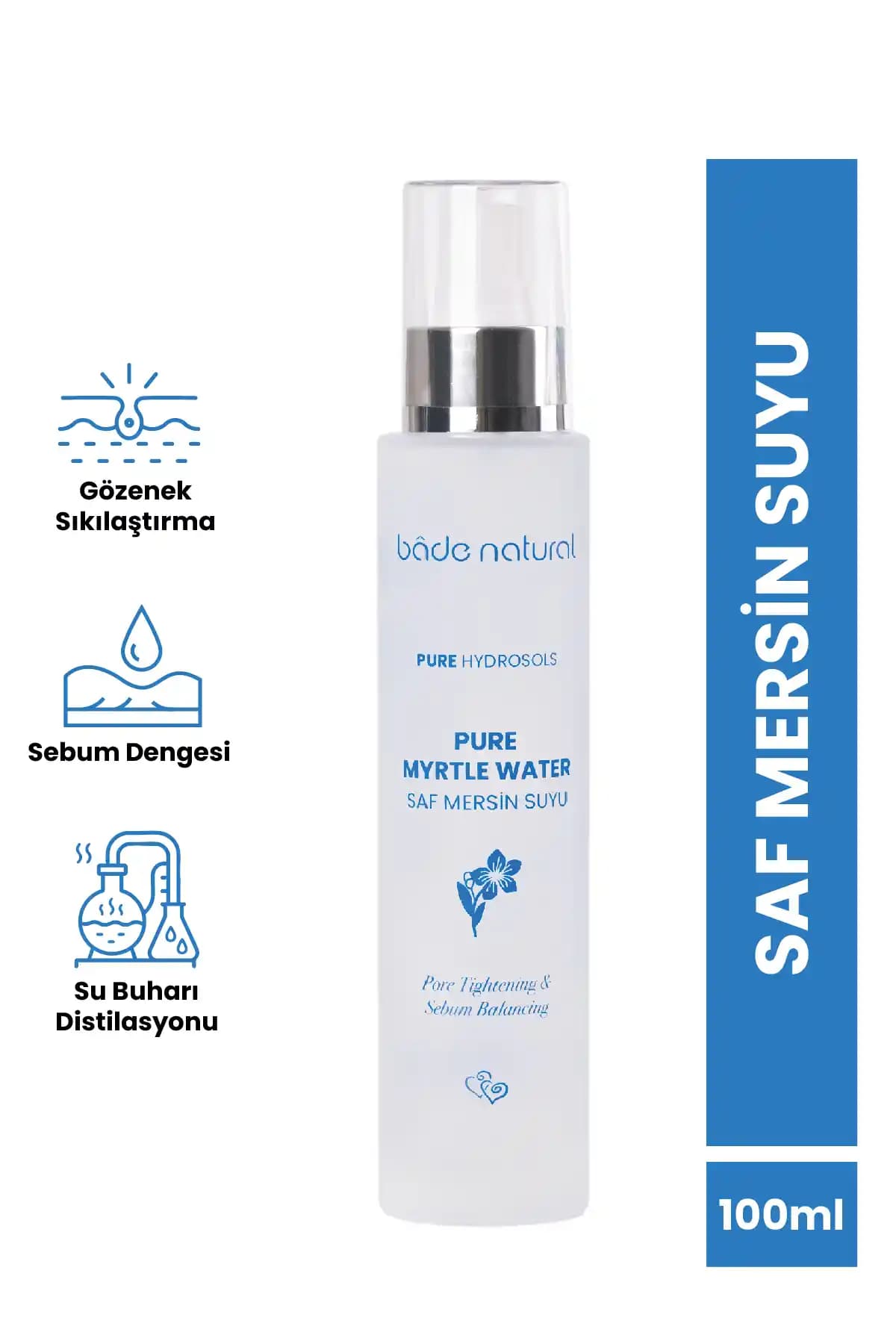 Bade Natural Mersin Suyu Gözenek Sıkılaştırıcı Tonik Doğal ve Hassas Ciltler İçin