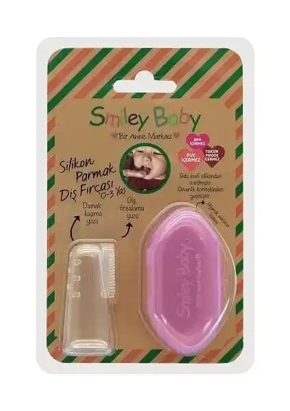 Bebek Bakımında Hijyen ve Konfor Sağlayan Smiley Baby Pembe Saklama Kaplı Parmak Fırça