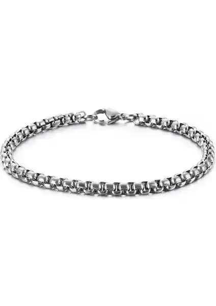 Chavin 4 mm Gri Çelik Erkek Bileklik: Şıklık ve Dayanıklılığı Bir Arada Sunar