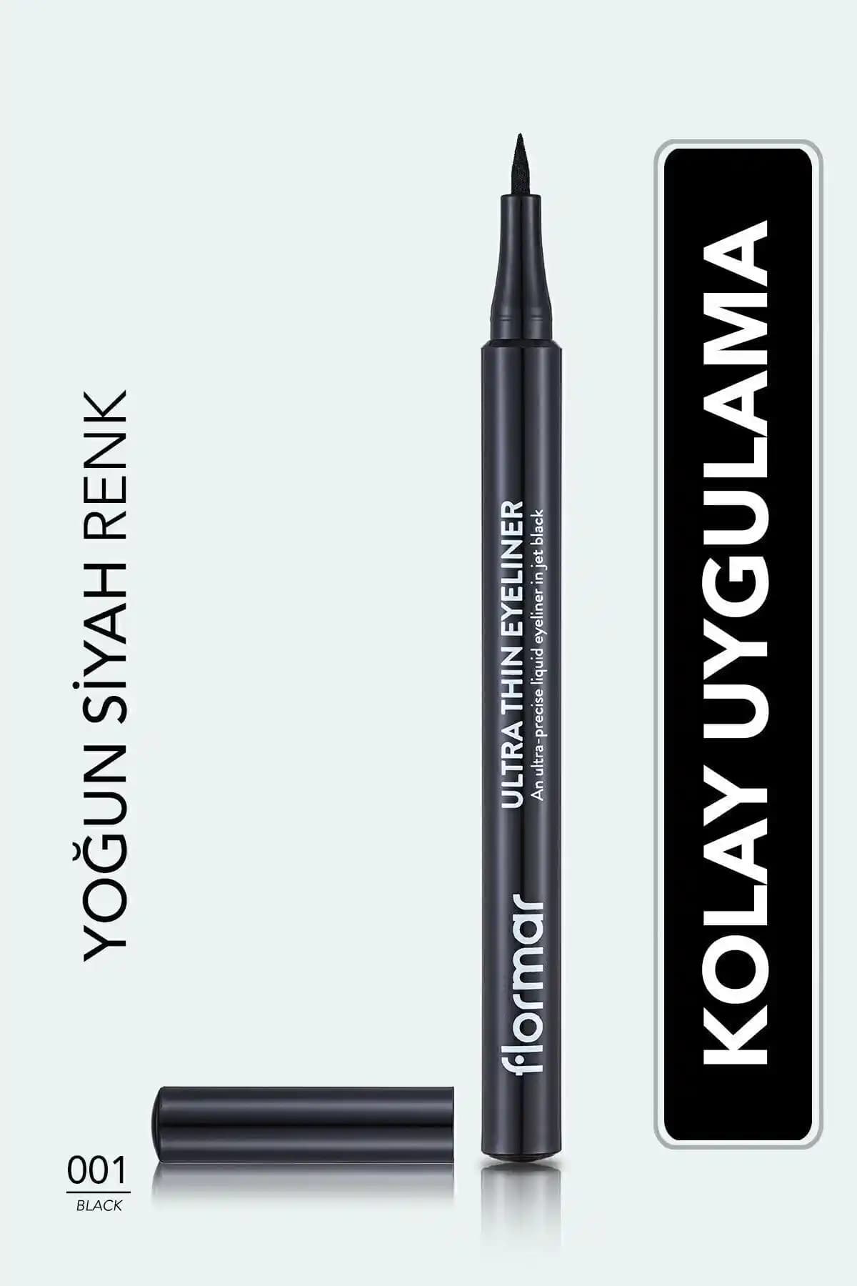 Flormar Ultra İnce Uçlu Siyah Eyeliner ile Göz Makyajında Kusursuz Çizgiler Yaratın