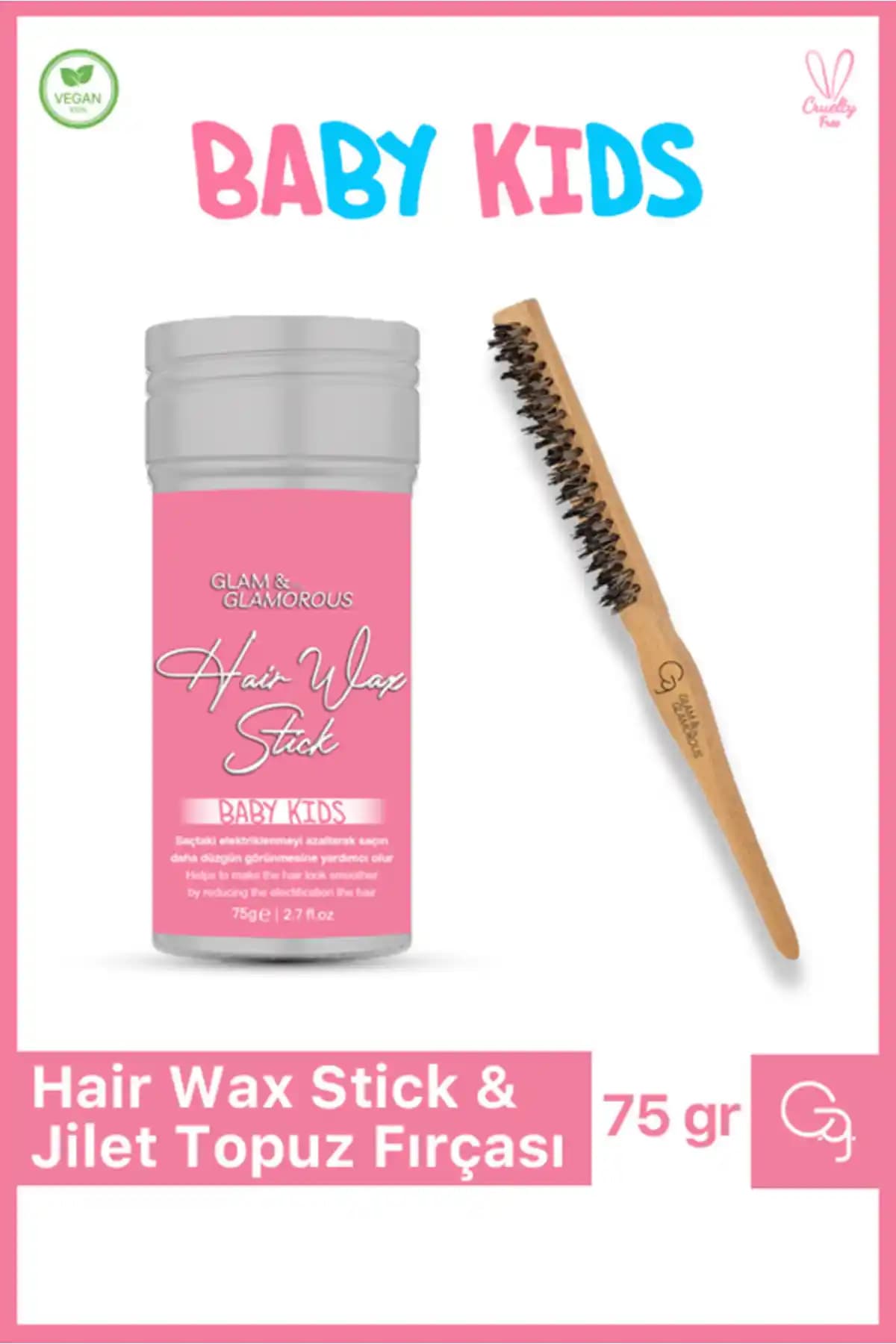 G.G. GLAM & GLAMOROUS Bebek Stick Wax ve Topuz Fırçası ile Saçlarınızı Kontrol Altına Alın