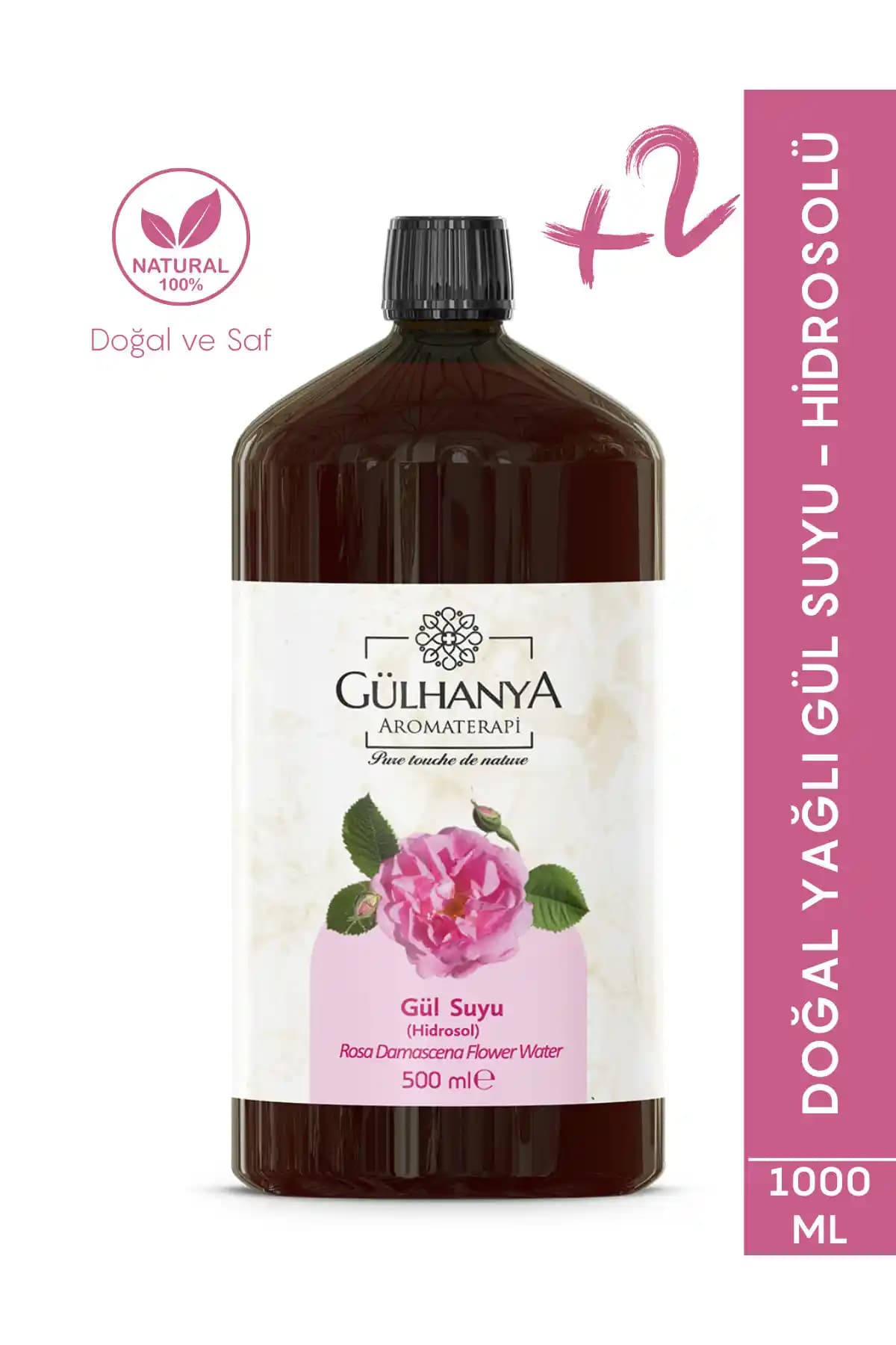 Gülhanya Aromaterapi Doğal Yağlı Gül Suyu 1000ml - Saf ve Ferahlatıcı Cilt Bakımı
