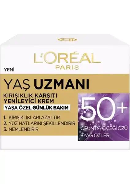 L'Oréal Paris Yaş Uzmanı 50+ Kırışıklık Karşıtı Yenileyici Krem İncelemesi ve Kullanıcı Yorumları