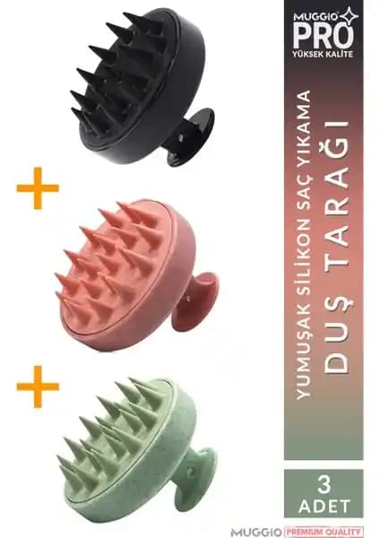 Muggio 3'lü Yuvarlak Silikon Saç Derisi Masajı ve Şampuan Uygulama Fırçası Seti İncelemesi
