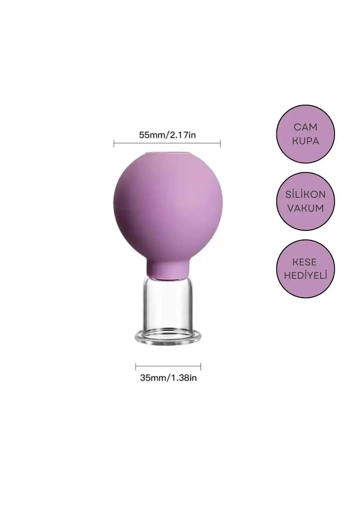 Naturachi Silikon Vakumlu Yüz ve Boyun Masaj Kupası Mor Renkli Cilt Sıkılaştırıcı Araç