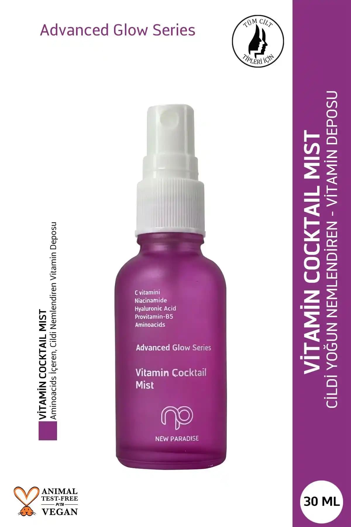 NEW PARADISE Yoğun Nemlendirici Vitamin Kokteyl Mist: Cilt Yenileme ve Nemlendirme Özellikleri