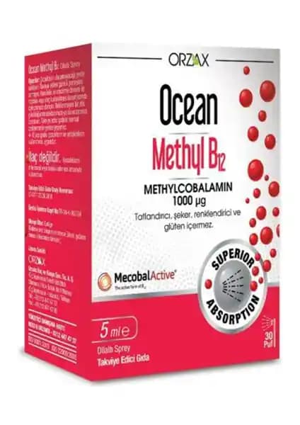 Orzax Ocean Methyl B12 1000 mg 5 ml: Yüksek Dozlu Sıvı B12 Takviyesi Özellikleri