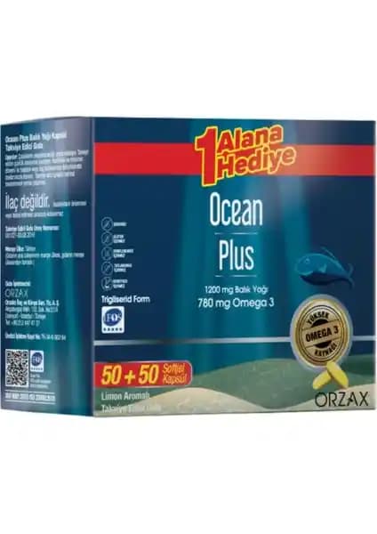 Orzax Ocean Plus 1200 mg Balık Yağı Takviyesi Kalp ve Beyin Sağlığını Destekler
