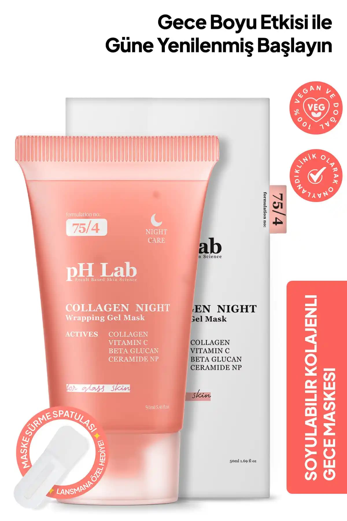 Ph Lab Collagen Night Soyulabilen Kolajen Gece Maskesi Cilt Yenileme ve Elastikiyet Artırıcı
