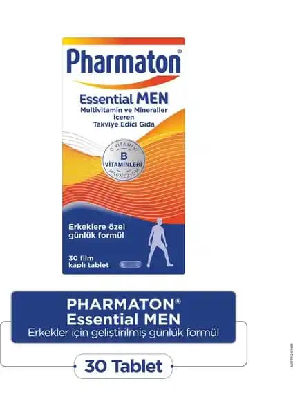 Pharmaton Essential Men 30 Tablet Erkekler İçin Günlük Multivitamin ve Mineral Takviyesi