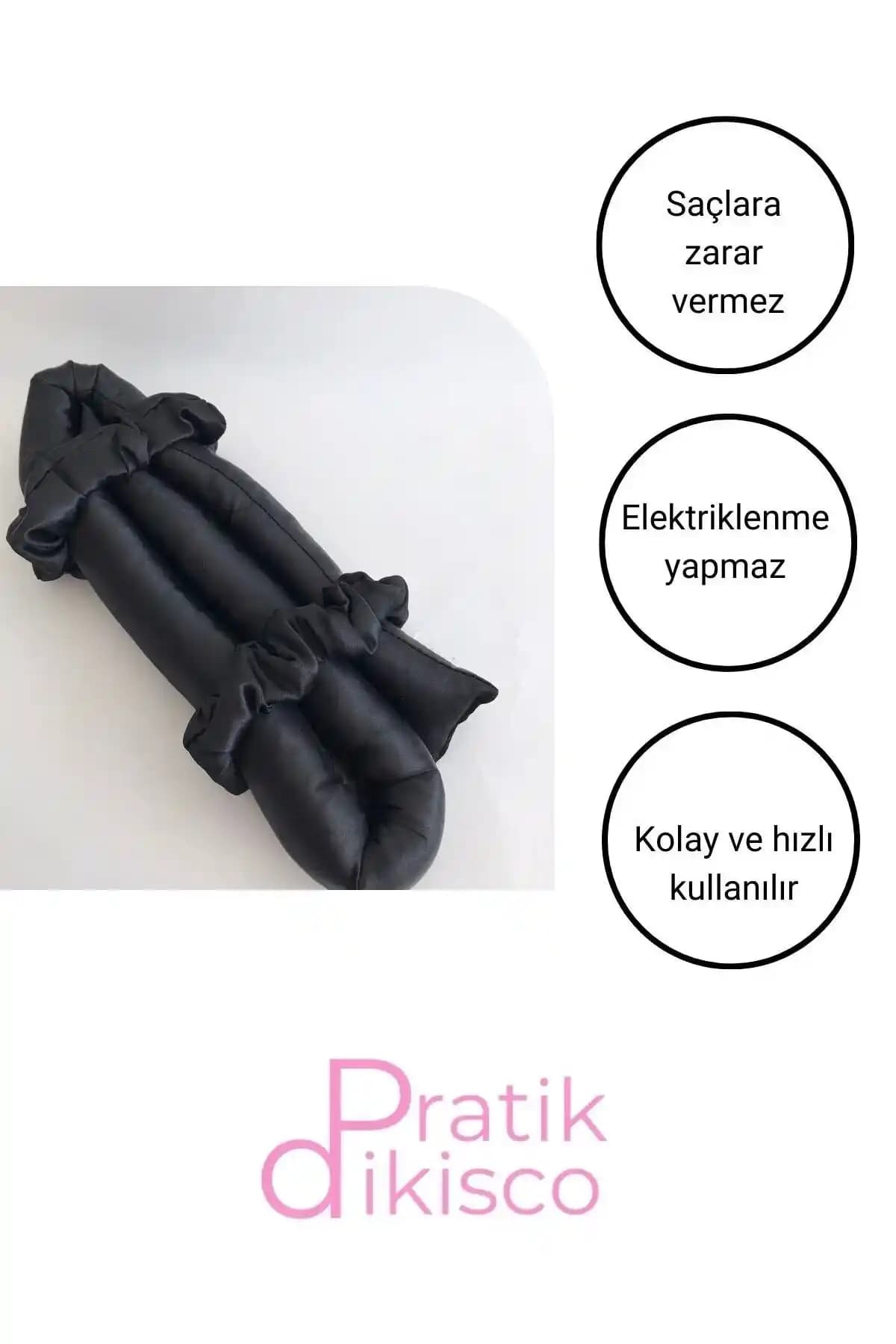 PratikDikisco Isısız Saç Şekillendirici Saten Saç Sosisi ile Doğal Dalga ve Hacim