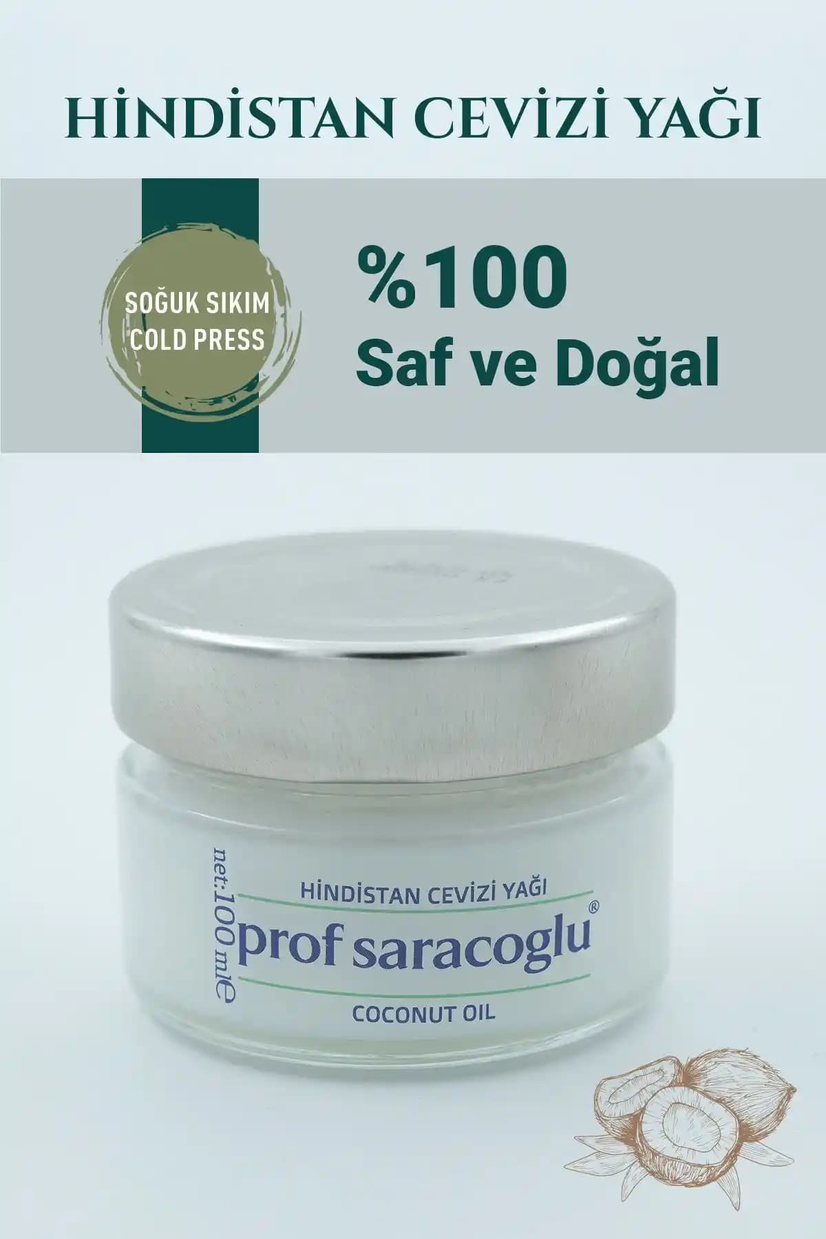 Prof Saracoglu Soğuk Sıkım Hindistan Cevizi Yağı: Doğal ve Saf İçeriğiyle Sağlıklı Yaşamın Anahtarı