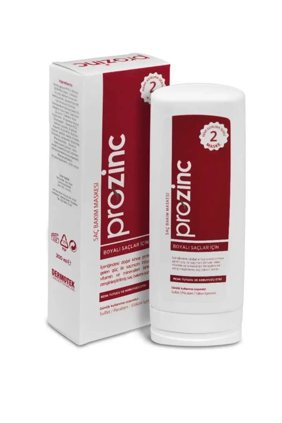 Prozinc Kinoa Kuru Saç Bakım Maskesi Boyalı ve Röfleli Saçlar İçin Uzun Süreli Renk Koruma ve Hacim Artırıcı