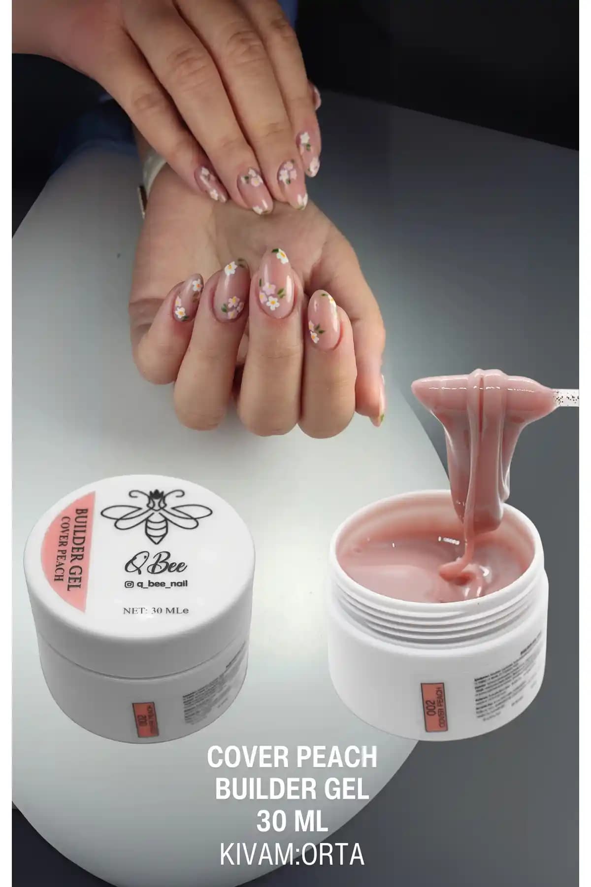 QBEE PROFESSIONAL 30ml Protez Tırnak Jeli Builder Gel Cover Peach Detaylı İnceleme