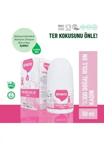 Siveno %100 Doğal Kadın Deodorantı: Güçlü ve Doğal Ter Koku Önleyici Çözüm