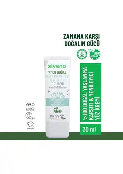 Siveno %100 Doğal Yüz Kremi Yaşlanma Karşıtı ve Yenileyici Bakım Özellikleri