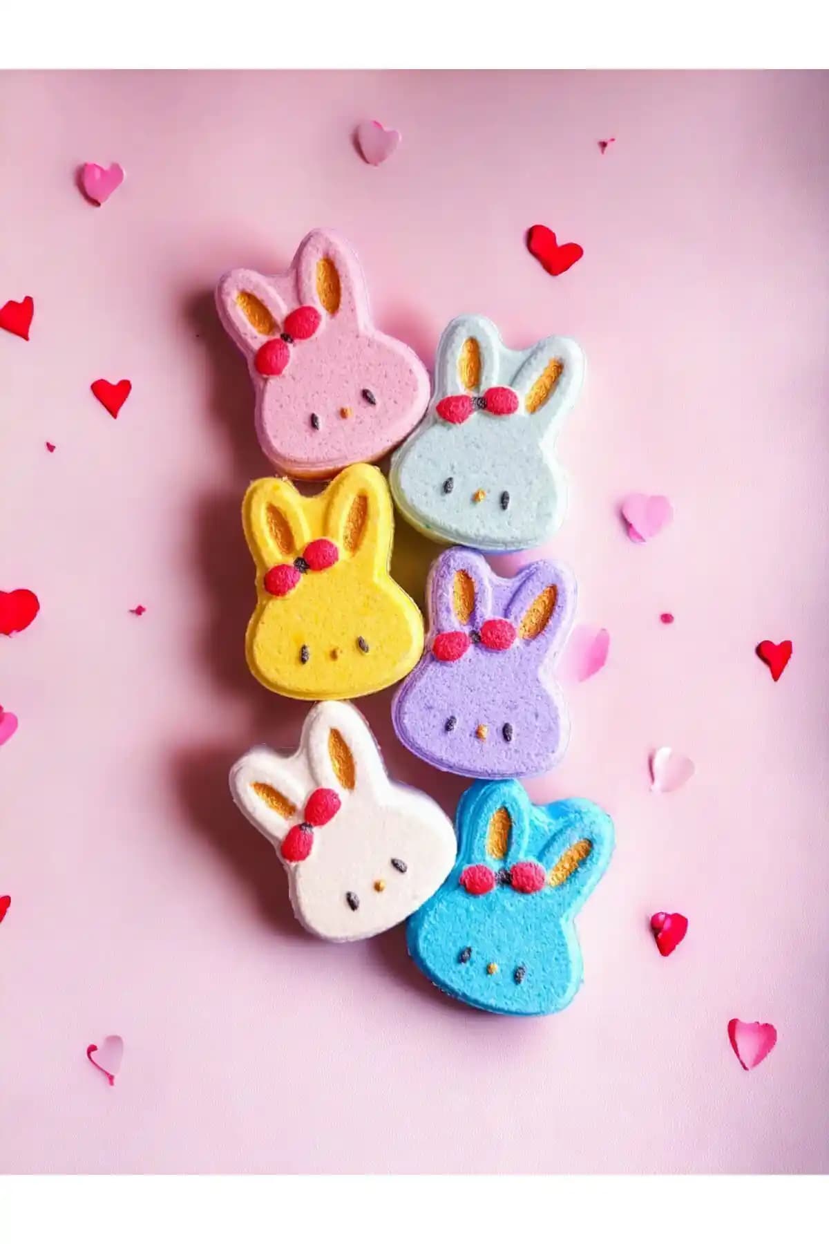 Starbomb Sevimli Tavşanlar 6'lı Banyo Topu Çocuklar İçin Eğlenceli ve Rahatlatıcı Deneyim