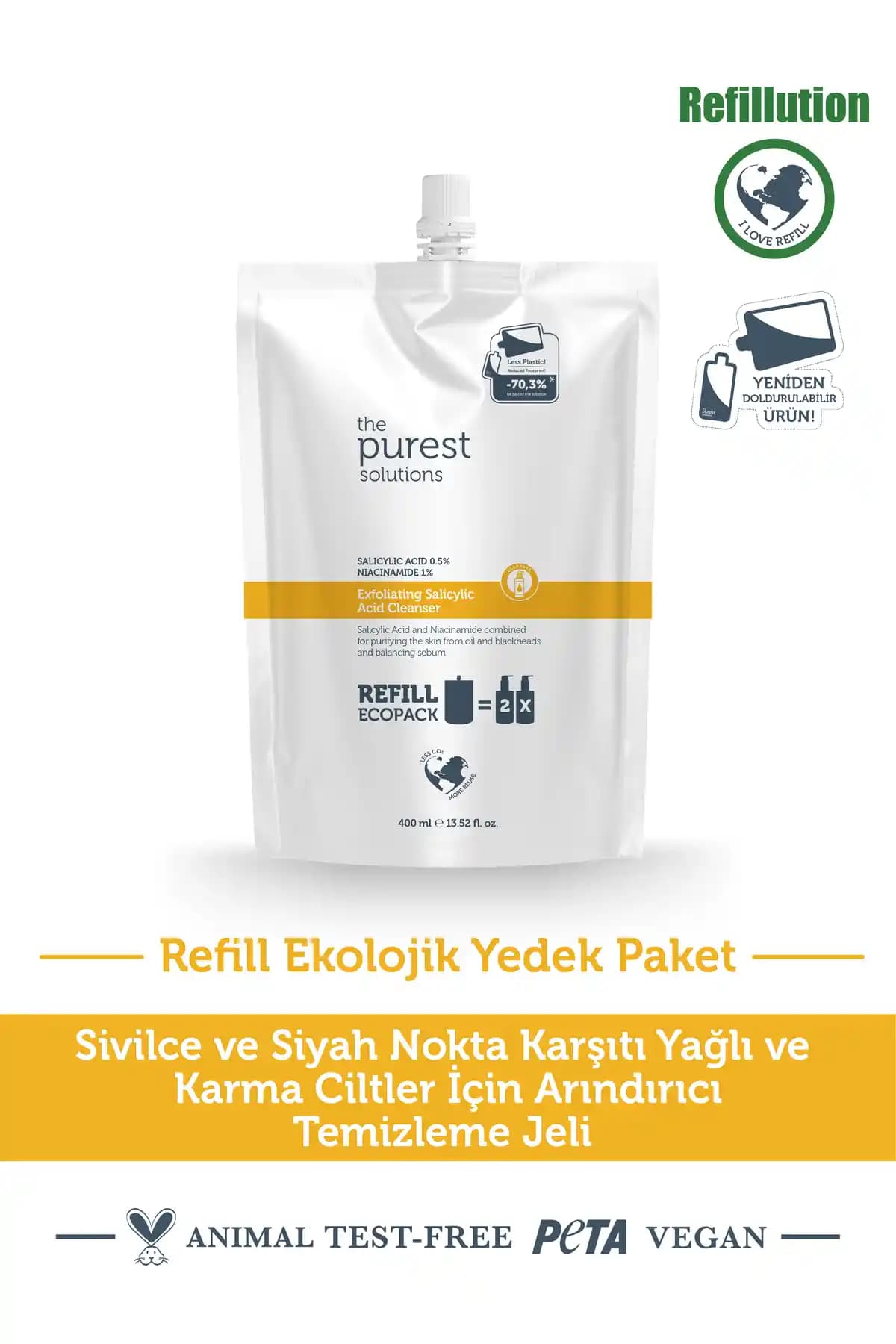 The Purest Solutions Sivilce ve Siyah Nokta Karşıtı Temizleme Jeli Çevre Dostu ve Etkili Cilt Bakım Ürünü