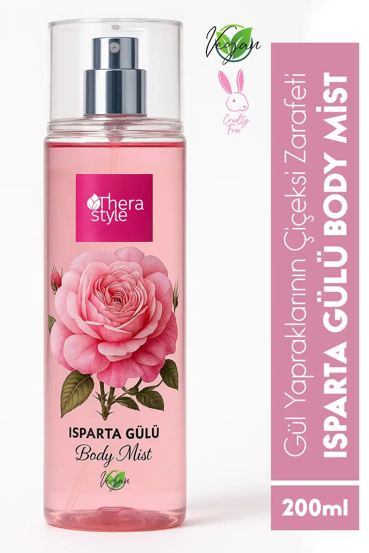 Thera Style Isparta Gülü Vücut Spreyi 200 ml doğal çiçeksi ferahlık sağlayan ürün