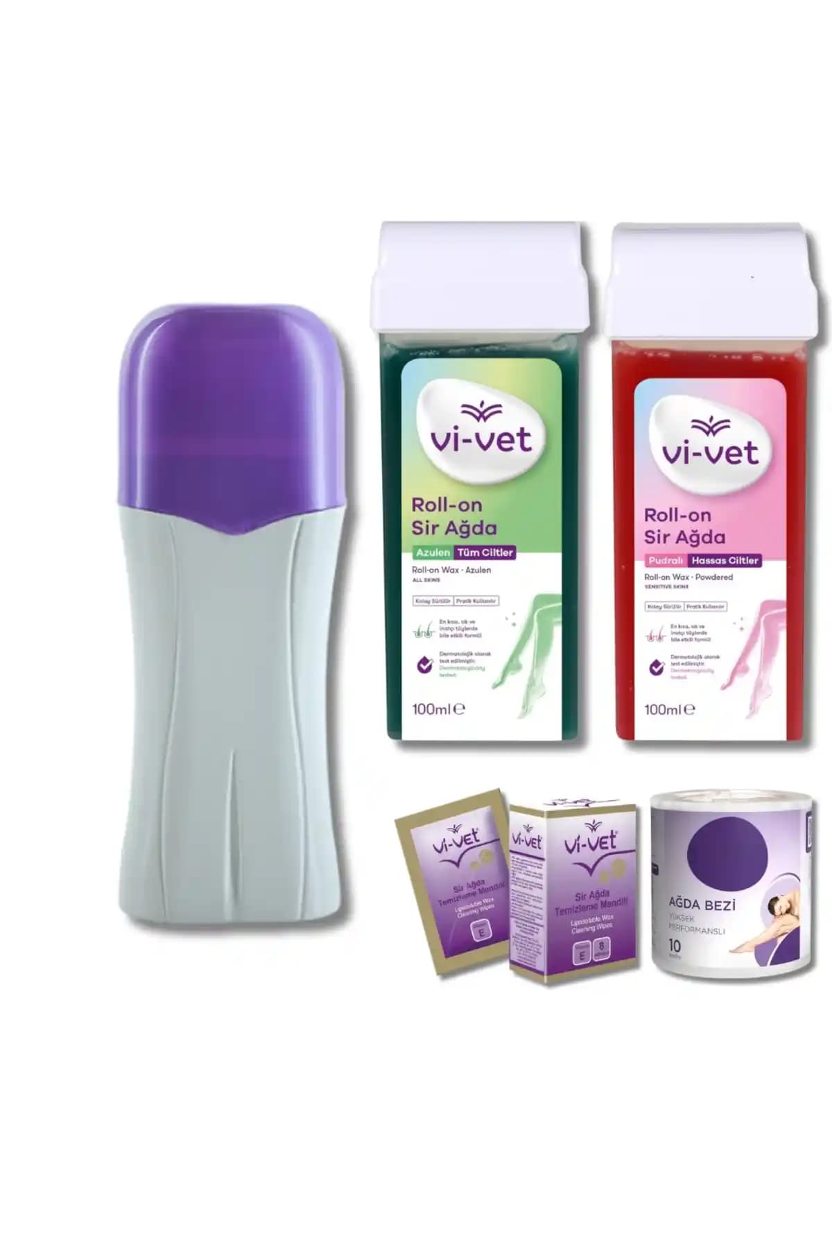 Vivol Roll-On Sir Kartuș Ağda Isıtıcı Makine Seti Profesyonel ve Ev Kullanımı İçin Uygun