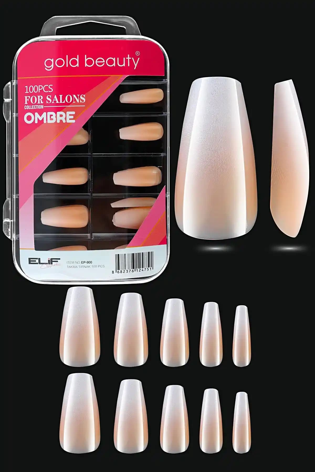 Gold Beauty Takma Tırnak Seti Çok Renkli ve Kısa Balerin Şekliyle Şık Bir Seçenek