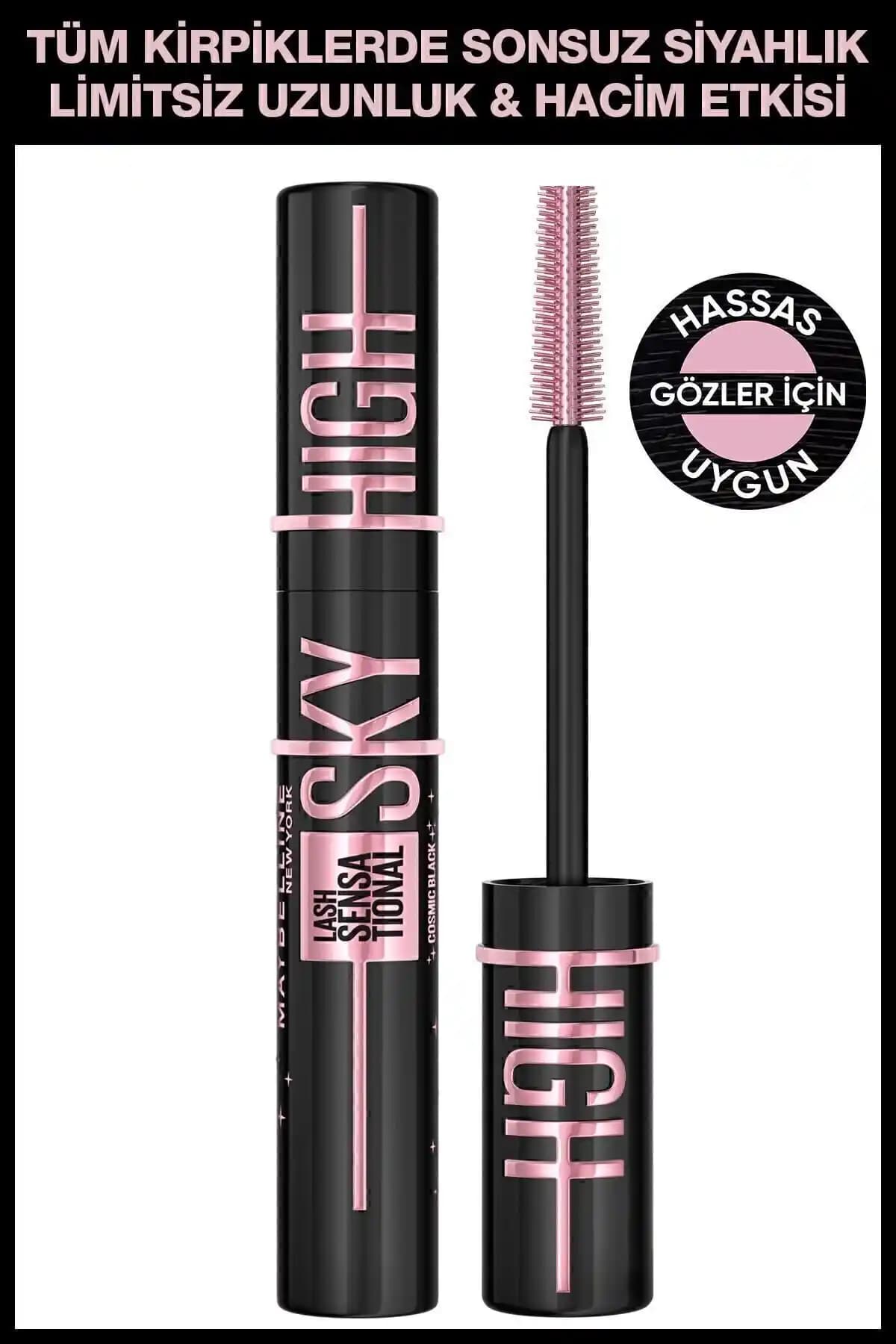 Maybelline Lash Sensational Sky High Cosmic Black Maskara: Hacim ve Uzunluk Artırıcı Formül
