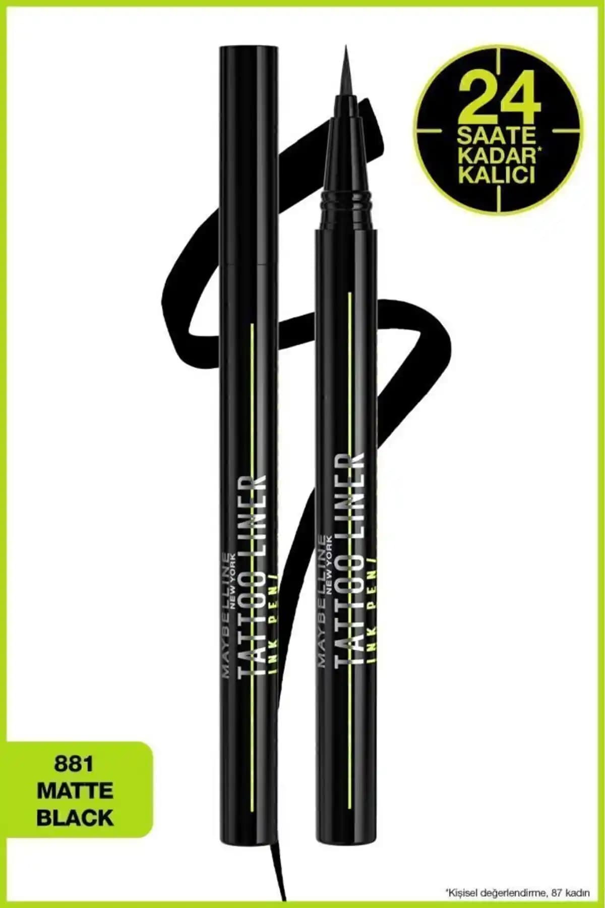 Maybelline New York Tattoo Liner Ink Pen Karşılaştırması Siyah ve Kahverengi Seçenekleri